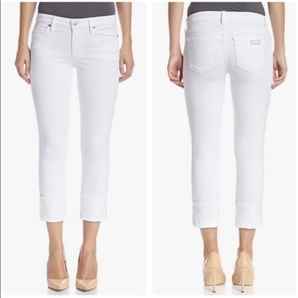 Joe’s Jeans White Flawless Cuff Crop Jeans‎ Size 32 NWT